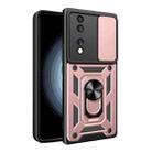 For Honor 70 5G Sliding Camera Cover Design TPU+PC Phone Case(Rose Gold) - 1