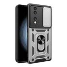 For Honor 70 5G Sliding Camera Cover Design TPU+PC Phone Case(Silver) - 1