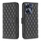 For Realme C55 Diamond Lattice Wallet Leather Flip Phone Case(Black) - 1