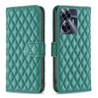 For Realme C55 Diamond Lattice Wallet Leather Flip Phone Case(Green) - 1