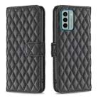 For Nokia G22 Diamond Lattice Wallet Leather Flip Phone Case(Black) - 1