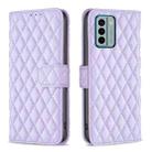 For Nokia G22 Diamond Lattice Wallet Leather Flip Phone Case(Purple) - 1