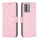For Nokia G22 Diamond Lattice Wallet Leather Flip Phone Case(Pink) - 1