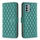 For Nokia G22 Diamond Lattice Wallet Leather Flip Phone Case(Green) - 1