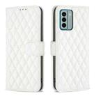 For Nokia G22 Diamond Lattice Wallet Leather Flip Phone Case(White) - 1