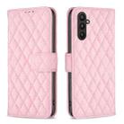 For Samsung Galaxy A24 4G Diamond Lattice Wallet Leather Flip Phone Case(Pink) - 1