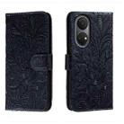 For Honor Play 30 Plus Lace Flower Embossing Flip Leather Phone Case(Dark Blue) - 1