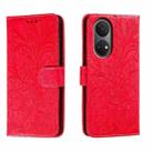 For Honor Play 30 Plus Lace Flower Embossing Flip Leather Phone Case(Red) - 1