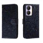 For Honor Play 40 Plus Lace Flower Embossing Flip Leather Phone Case(Dark Blue) - 1
