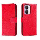 For Honor Play 40 Plus Lace Flower Embossing Flip Leather Phone Case(Red) - 1