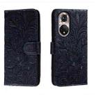 For Honor 50 Lace Flower Embossing Flip Leather Phone Case(Dark Blue) - 1