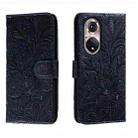 For Honor 50 Pro Lace Flower Embossing Flip Leather Phone Case(Dark Blue) - 1