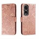 For Honor 80 Pro Lace Flower Embossing Flip Leather Phone Case(Rose Gold) - 1