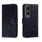 For Honor 80 Pro Lace Flower Embossing Flip Leather Phone Case(Dark Blue) - 1