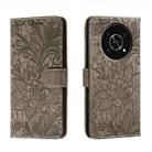 For Honor X30 5G Lace Flower Embossing Flip Leather Phone Case(Grey) - 1