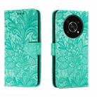 For Honor X30 5G Lace Flower Embossing Flip Leather Phone Case(Green) - 1