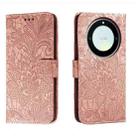 For Honor X40 Lace Flower Embossing Flip Leather Phone Case(Rose Gold) - 1