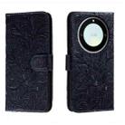 For Honor X40 Lace Flower Embossing Flip Leather Phone Case(Dark Blue) - 1