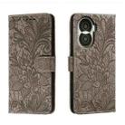 For Honor X40i Lace Flower Embossing Flip Leather Phone Case(Grey) - 1