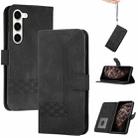 For Samsung Galaxy S23+ 5G Cubic Skin Feel Flip Leather Phone Case(Black) - 1