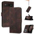 For Google Pixel 6a Cubic Skin Feel Flip Leather Phone Case(Brown) - 1