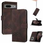 For Google Pixel 7 5G Cubic Skin Feel Flip Leather Phone Case(Brown) - 1