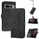 For Google Pixel 7 Pro 5G Cubic Skin Feel Flip Leather Phone Case(Black) - 1