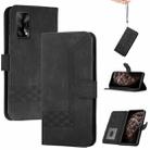 For OPPO A74 4G / F19 Cubic Skin Feel Flip Leather Phone Case(Black) - 1