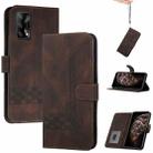 For OPPO A74 4G / F19 Cubic Skin Feel Flip Leather Phone Case(Brown) - 1