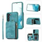 For Samsung Galaxy S23+ 5G Zipper Card Bag Back Cover Phone Case(Turquoise) - 1