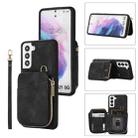 For Samsung Galaxy S21+ 5G Zipper Card Bag Back Cover Phone Case(Black) - 1