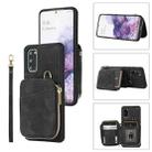For Samsung Galaxy S20+ Zipper Card Bag Back Cover Phone Case(Black) - 1