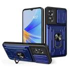 For OPPO A17 4G Sliding Camshield TPU+PC Phone Case with Card Slot(Blue) - 1