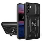 For Samsung Galaxy A14 5G / 4G Sliding Camshield TPU+PC Phone Case with Card Slot(Black) - 1