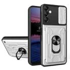 For Samsung Galaxy A14 5G / 4G Sliding Camshield TPU+PC Phone Case with Card Slot(White) - 1