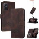 For Xiaomi Poco M5 5G Cubic Skin Feel Flip Leather Phone Case(Brown) - 1