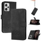 For Xiaomi Poco X5 Cubic Skin Feel Flip Leather Phone Case(Black) - 1