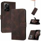 For Xiaomi Poco X5 Pro Cubic Skin Feel Flip Leather Phone Case(Brown) - 1