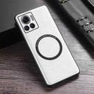 For Motorola Moto X30 Pro Cloth Texture PU MagSafe Magnetic Phone Case(White) - 1