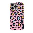 For iPhone 14 Pro Pattern PC Shockproof Protective Phone Case(Yellow Leopard Print) - 1