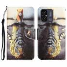 For Xiaomi Redmi 12C Colored Drawing Leather Phone Case(Tiger) - 1