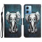 For Xiaomi Redmi Note 12 5G Global/Poco X5 Colored Drawing Leather Phone Case(Earphone Elephant) - 1