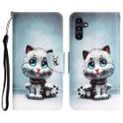 For Samsung Galaxy A24 4G Colored Drawing Leather Phone Case(Blue Eyes) - 1