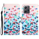 For Xiaomi Redmi Note 12 4G Global Colored Drawing Leather Phone Case(Heart) - 1