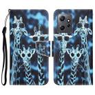 For Xiaomi Redmi Note 12 4G Global Colored Drawing Leather Phone Case(Giraffes) - 1