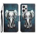 For Xiaomi Redmi Note 12 Pro 5G/Poco X5 Pro Colored Drawing Leather Phone Case(Earphone Elephant) - 1