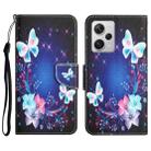 For Xiaomi Redmi Note 12 Pro 5G/Poco X5 Pro Colored Drawing Leather Phone Case(Butterfly) - 1