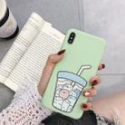 For iPhone X / XS TPU Matte Mobile Phone Case(Frosted Green Animal Milk Tea) - 1