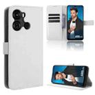 For Itel P40 Diamond Texture Leather Phone Case(White) - 1