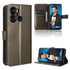 For Itel P40 Diamond Texture Leather Phone Case(Brown) - 1